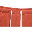 Cotton Linen Shorts Men Loose Breathable Beach Shorts - Red