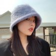 Winter Women's Fashion Rabbit fur Hat Bucket Cap