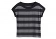 Cotton Black Striped Women Summer T-Shirts Casual O-Neck