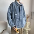 New Youth Fashion Men's Solid Color Big Pocket Denim Jacket